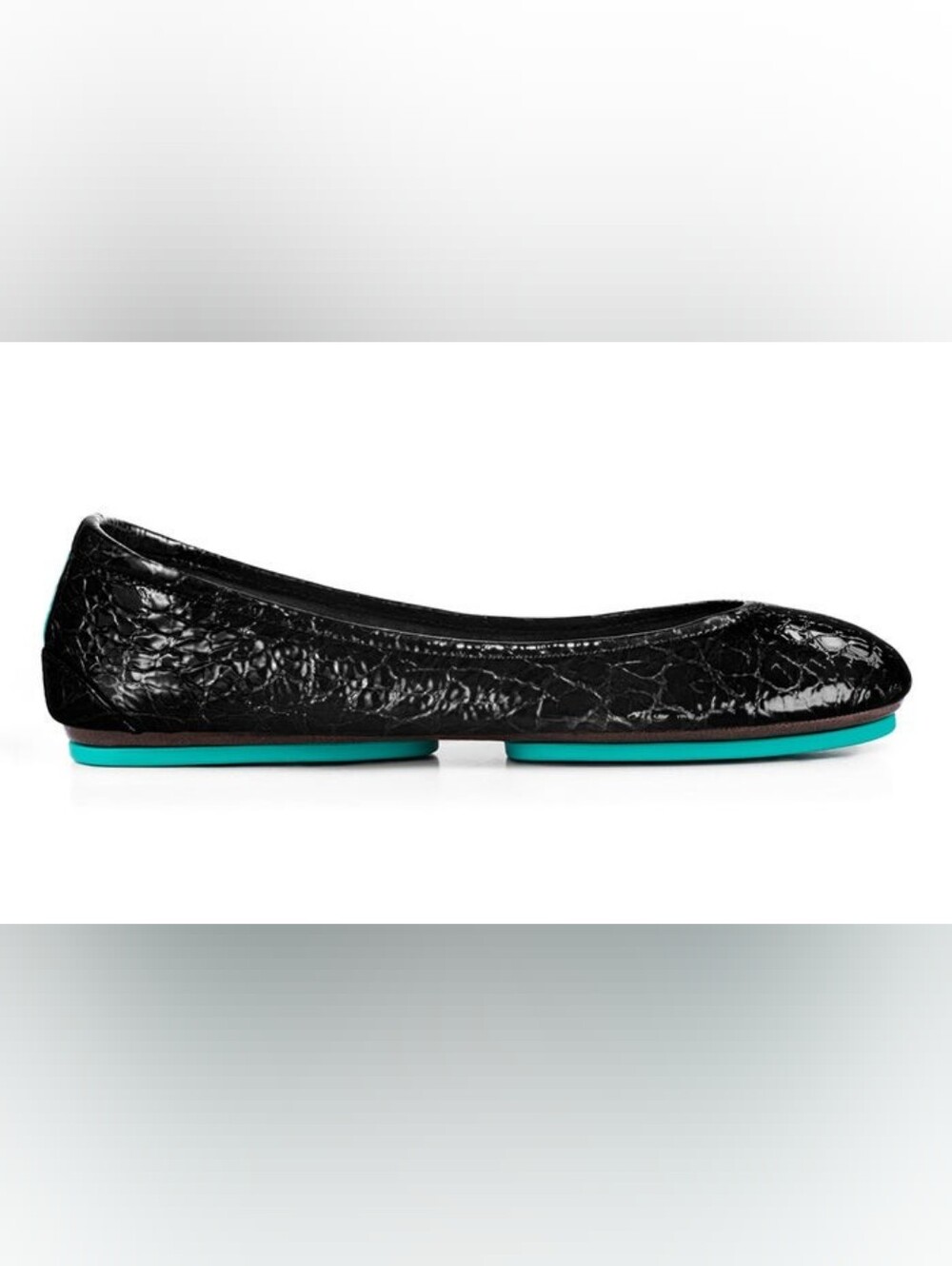 TIEKS Obsidian Black Patent Leather Ballet Flats 8 EUC